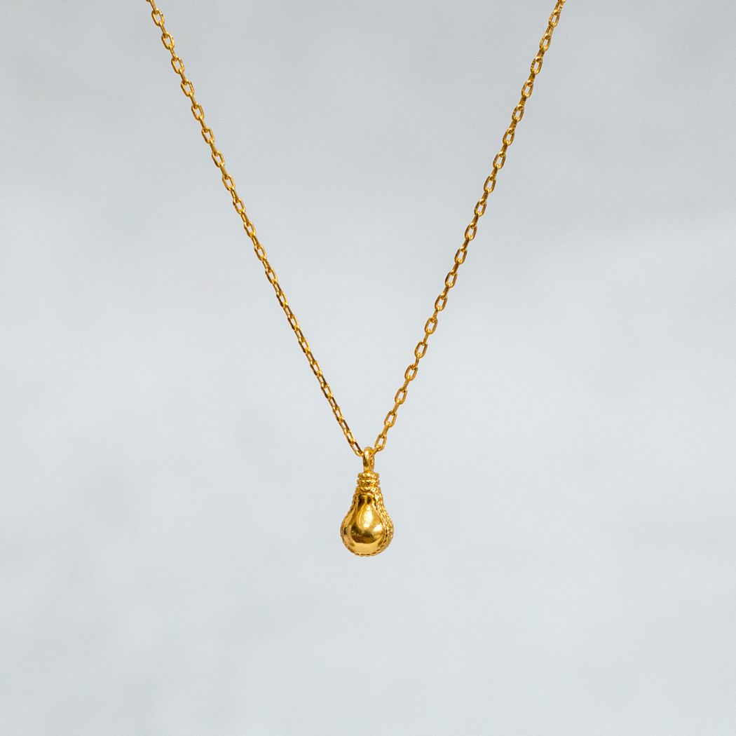 KLG Jewellery, Light Bulb Necklace Gold — Janet's List